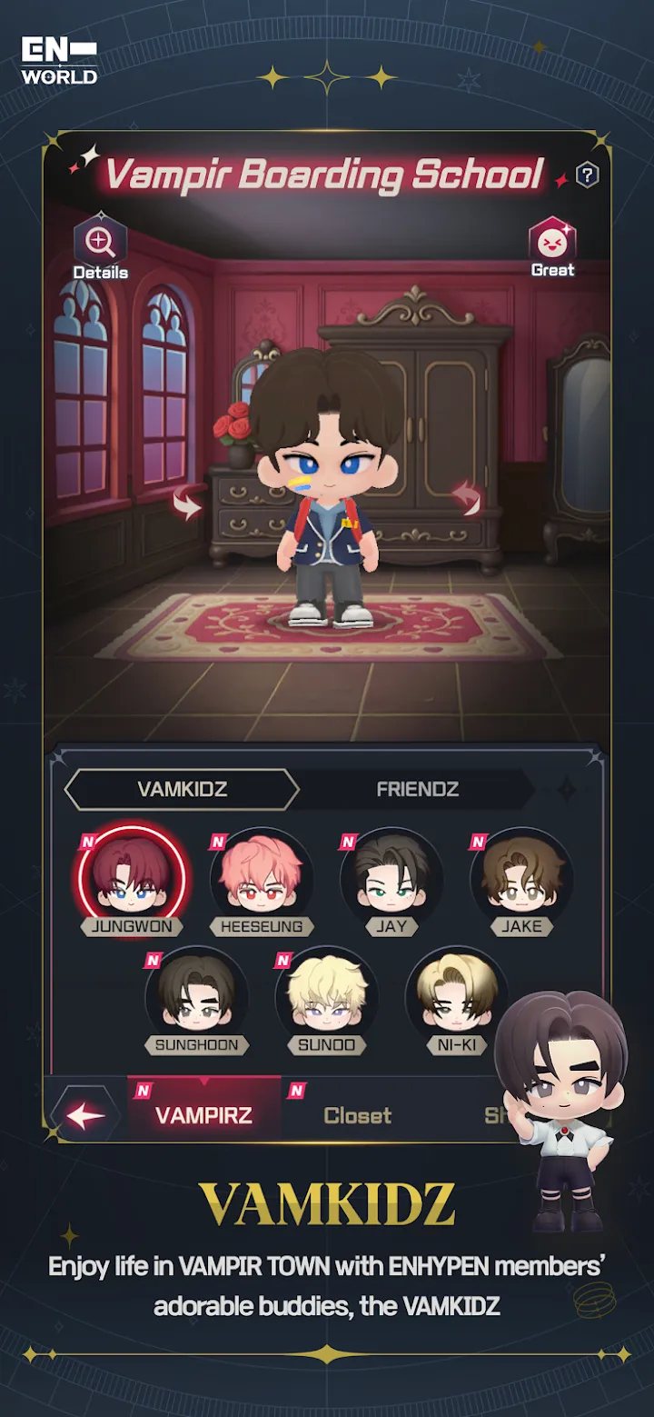 Lobby i pokoje członków